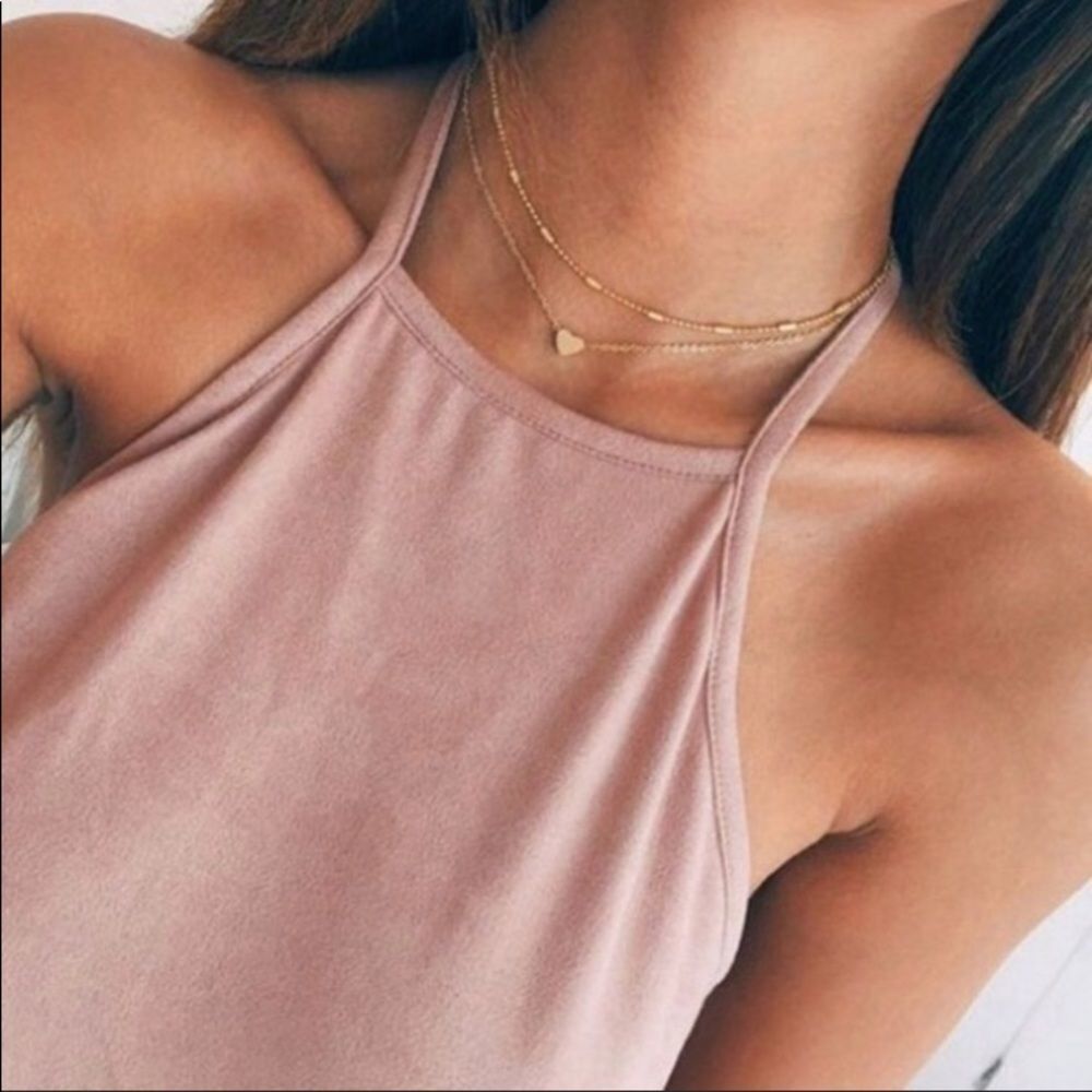 LAST ONE! Gold heart trendy choker necklace